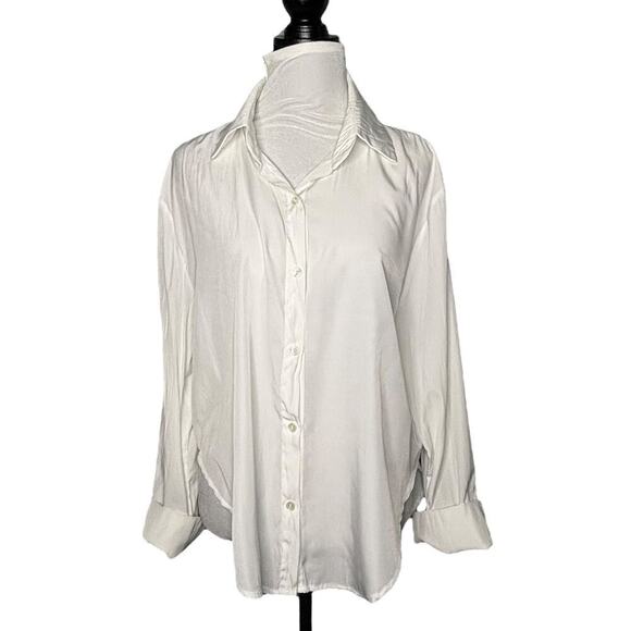 Pookie & Sebastian Button Down Shirt White Size Medium - Picture 2 of 12